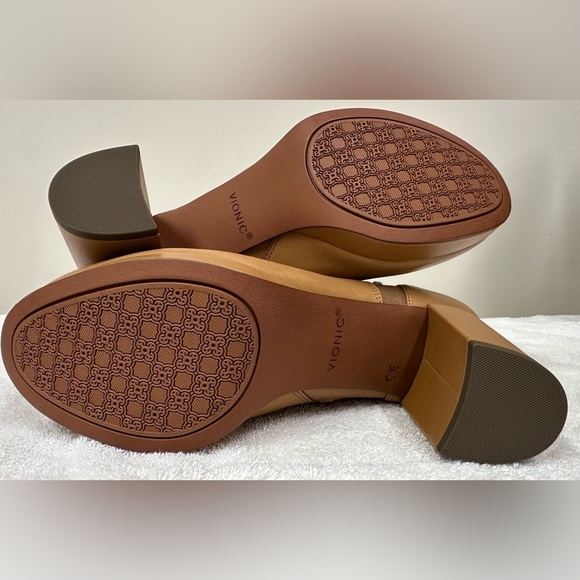 Vionic Nella Women's Boots Size 8 Napa Tan Leather Comfort Platform Booties - Picture 6 of 9